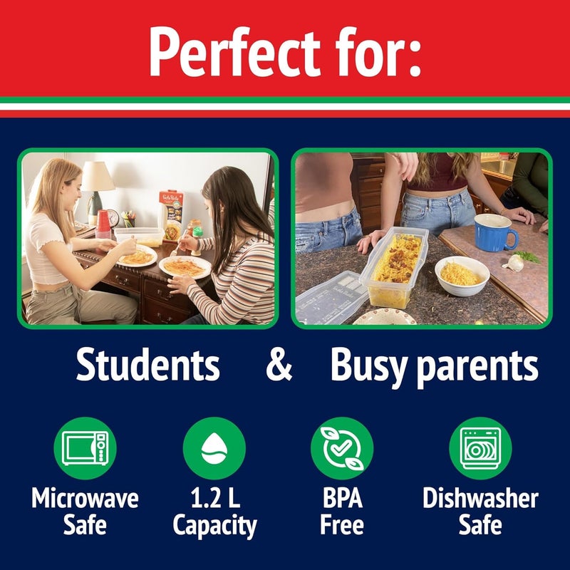 Fasta Pasta Microwave Pasta Cooker- The Original (2PK)- Cooks up to 4 Servings- No Mess, Sticking or Waiting For Boil- Perfect Al Dente Pasta Every Time- For Dorms, Kitchens, Offices- Made in the USA - Image 3